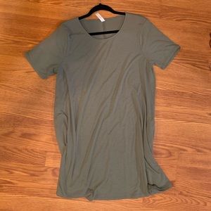 Olive Green T-shirt dress WITH POCKETS